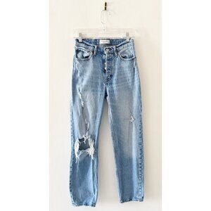 Abercrombie & Fitch The Dad High Rise Distressed Jeans Size 25 / 0 SHORT